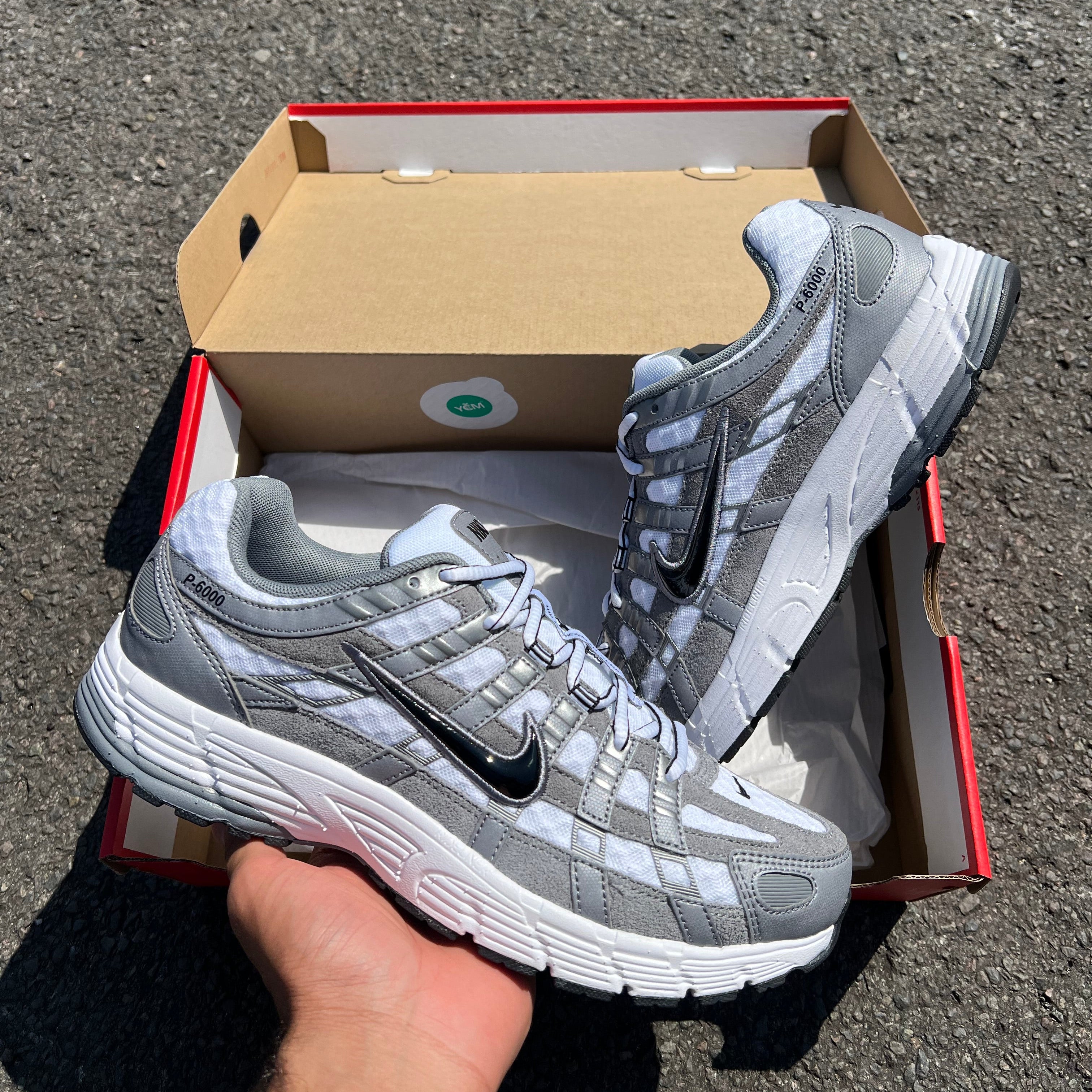 Nike P6000 White Metallic Cool Grey Black